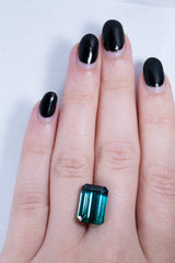 Blue Green Emerald Cut Brazilian Tourmaline 9.84 Ct Kris Averi