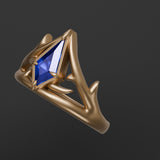 Leah's Custom Thorn Branch Kite Ring 10k Yellow Gold Kris Averi