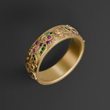 Robin’s Garden Ring in 10k Yellow Gold with Green, Purple, and Yellow Sapphire in Size 7 Kris Averi