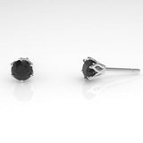 Aedis Fleur Stud Earrings with Black Diamonds Kris Averi Sterling Silver