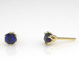 Aedis Fleur Stud Earrings with Sapphires Kris Averi Yellow Gold