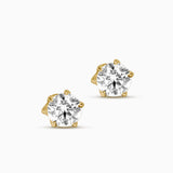 Aedis Fleur Stud Earrings with White Diamonds Kris Averi Yellow Gold