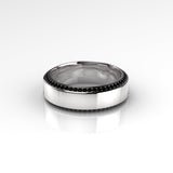 Aedis Zenith Band Ring with Black Diamond Pave Kris Averi Sterling Silver 4