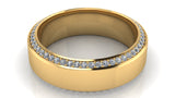 Aedis Zenith Band Ring with White Diamond Pave Kris Averi Yellow Gold 4