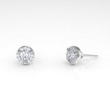 Arcus Halo Stud Earrings with White Diamonds Kris Averi White Gold