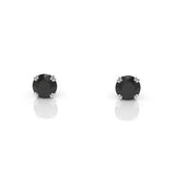 Arcus Vine Stud Earrings with Black Diamonds Kris Averi Sterling Silver