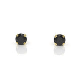 Arcus Vine Stud Earrings with Black Diamonds Kris Averi Yellow Gold
