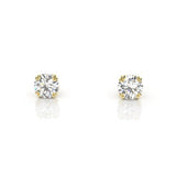 Arcus Vine Stud Earrings with White Diamonds Kris Averi Yellow Gold