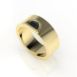 Astria Half Moon Band Ring with a Black Diamond Kris Averi Yellow Gold 4