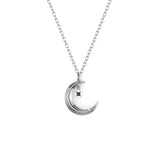 Astria Luna Charm Pendant with a Black Diamond Kris Averi Sterling Silver 1.1mm, 18"