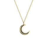 Astria Luna Pendant with Black Diamonds Kris Averi Yellow Gold 1.1mm, 18"