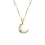 Astria Luna Pendant with White Diamonds Kris Averi Yellow Gold 1.1mm, 18"