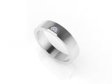 Astria Petite Half Moon Band Ring with a White Diamond Kris Averi