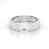 Astria Petite Half Moon Band Ring with a White Diamond Kris Averi Sterling Silver 4
