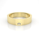 Astria Petite Half Moon Band Ring with a White Diamond Kris Averi Yellow Gold 4