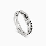 Clotho Knot Ring with Black Diamonds Kris Averi