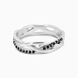 Clotho Knot Ring with Black Diamonds Kris Averi