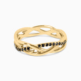 Clotho Knot Ring with Black Diamonds Kris Averi