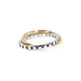 Clotho Weaver Ring with Black Diamonds Kris Averi Mixed Metal 4