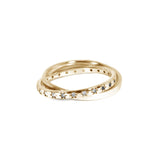 Clotho Weaver Ring with White and Black Ombre Diamonds Kris Averi Yellow Gold 4