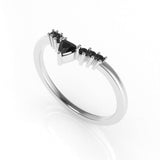 Dione Calypso Band Ring with Black Diamonds Kris Averi White Gold 4