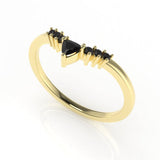 Dione Calypso Band Ring with Black Diamonds Kris Averi Yellow Gold 4