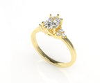 Dione Calypso Ring with an Oval White Diamond and Side Stones Kris Averi