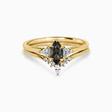 Dione Hex Multi-stone Ring with Grey and White Diamonds Kris Averi