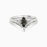 Dione Hex Multi-stone Ring with Grey and White Diamonds Kris Averi