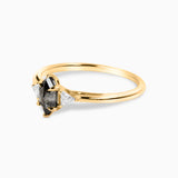 Dione Hex Multi-stone Ring with Grey and White Diamonds Kris Averi