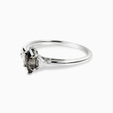 Dione Hex Multi-stone Ring with Grey and White Diamonds Kris Averi