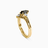 Dione Hex Multi-stone Ring with Grey and White Diamonds Kris Averi