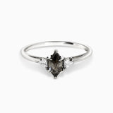 Dione Hex Multi-stone Ring with Grey and White Diamonds Kris Averi White Gold 4