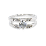 Interlock Liminal Basket Ring with White Diamonds Kris Averi Platinum Lab Diamond 4