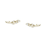 Koros Comet Climber Earrings with White Diamonds Kris Averi Yellow Gold