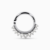 Melia Bead Nose Ring with Cubic Zirconia Kris Averi Sterling Silver
