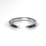 Open Talos Ring with Black Diamonds Kris Averi Sterling Silver 4