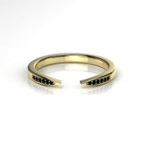 Open Talos Ring with Black Diamonds Kris Averi Yellow Gold 4