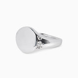 Signet Ring with White Diamond Accent Kris Averi