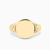 Signet Ring with White Diamond Accent Kris Averi