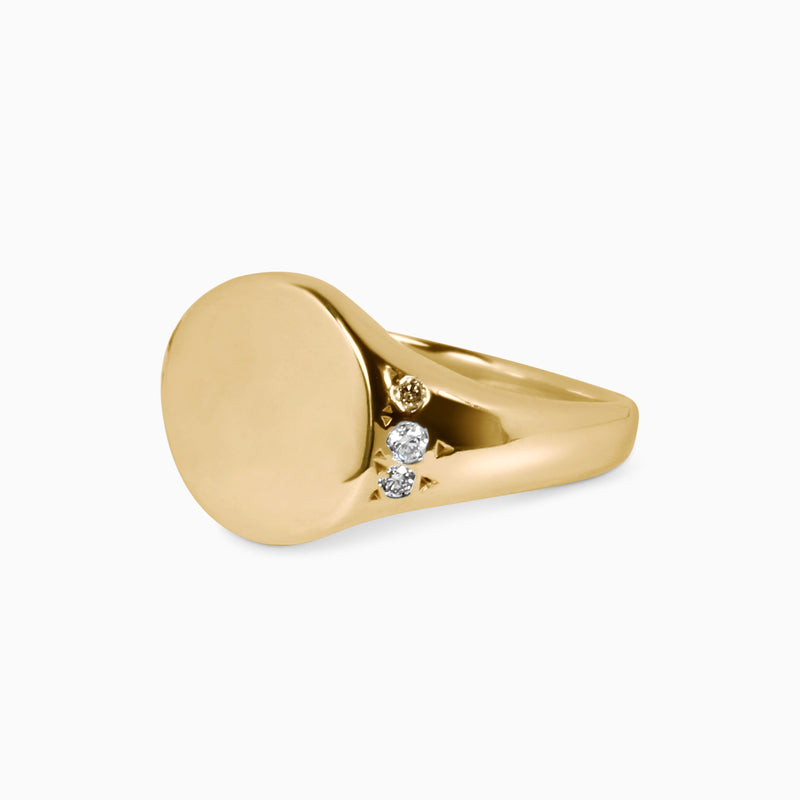 Signet Ring with White Diamond Accent Kris Averi 