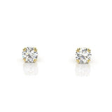 Single Arcus Vine Stud Earring with a White Diamond Kris Averi Yellow Gold