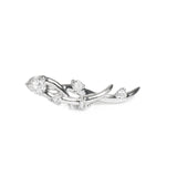 Single Koros Comet Climber Earring with White Diamonds Kris Averi Sterling Silver Left Ear