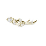 Single Koros Comet Climber Earring with White Diamonds Kris Averi Yellow Gold Left Ear