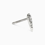Single Talos Stud Earring with White Diamonds Kris Averi Sterling Silver