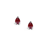 Single Valk Dew Stud Earring with a Garnet Kris Averi Sterling Silver