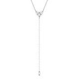Swallowtail Lariat Necklace with White Diamonds Kris Averi Sterling Silver