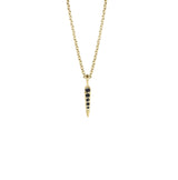 Talos Pendant with Black Diamonds Kris Averi Yellow Gold 1.1mm, 18"