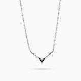 Valk Apex Pendant with Black Diamonds Kris Averi Sterling Silver 1.3mm, 16"-18" adjustable