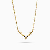 Valk Apex Pendant with Black Diamonds Kris Averi Yellow Gold 1.1mm, 18"